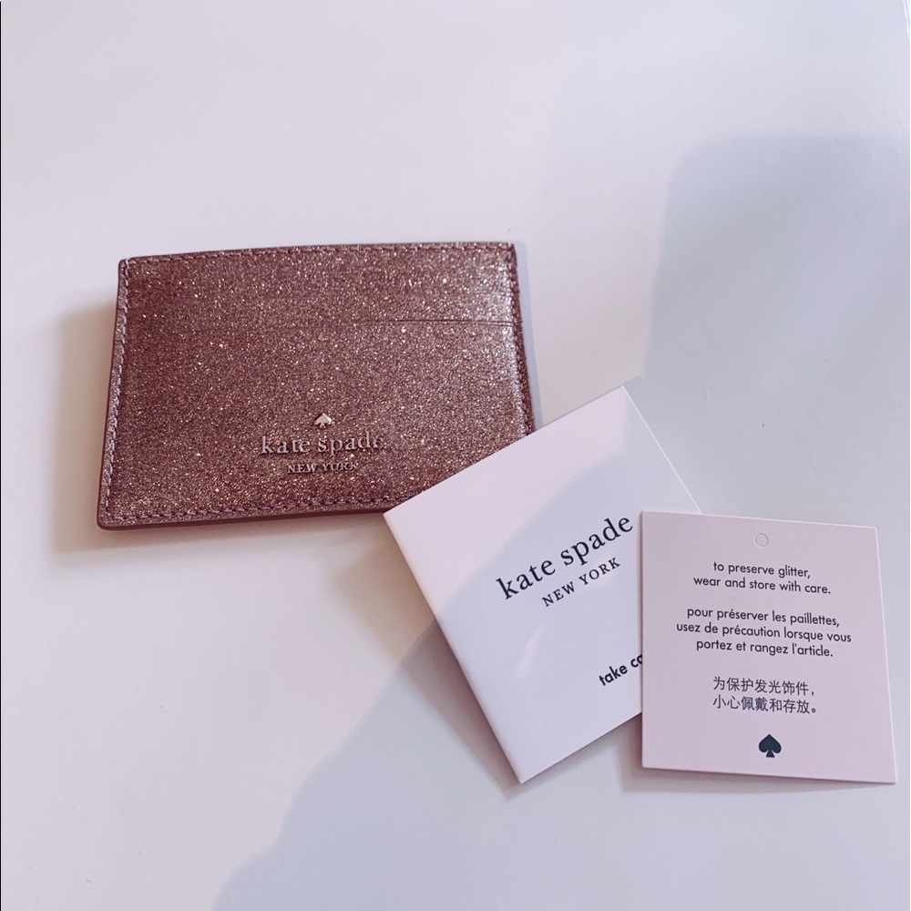 NEW Kate Spade Gold/Pink Card Holder